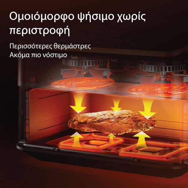 აერო გრილი, Cosori Dual Blaze Twin, KAAPAFCSSEU0204Y, ორმაგი მოსახსნელი უჯრით, Wi-Fi, 10lt, შავი (ახალი პროდუქტი დალუქული)