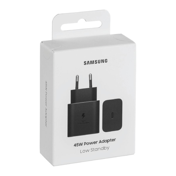 მობილურის დამტენი Samsung (EP-T4511NBEGEU) კაბელის გარეშე, USB-C პორტით, 45W, Power Delivery / Quick Charge 2.0, შავი (ახალი პროდუქტი დალუქული)